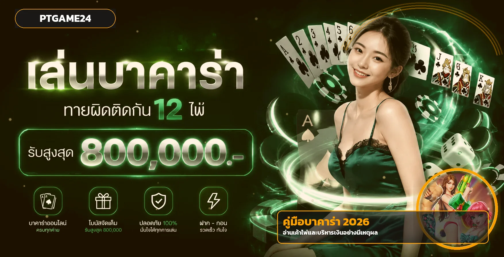 PTGAME24 คู่มือบาคาร่า 2026 อ่านเค้าไพ่ให้เข้าใจ